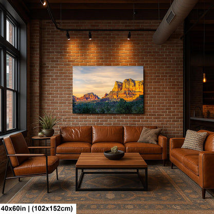 Sedona Red Rocks at Sunset Photography Print, Arizona Desert Landscape, Southwestern Wall Art, Golden Hour Nature Decor