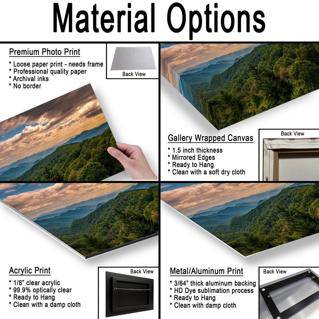 Distant Highlands: Great Smoky Mountains Tennessee Landscape Photo Wall Art