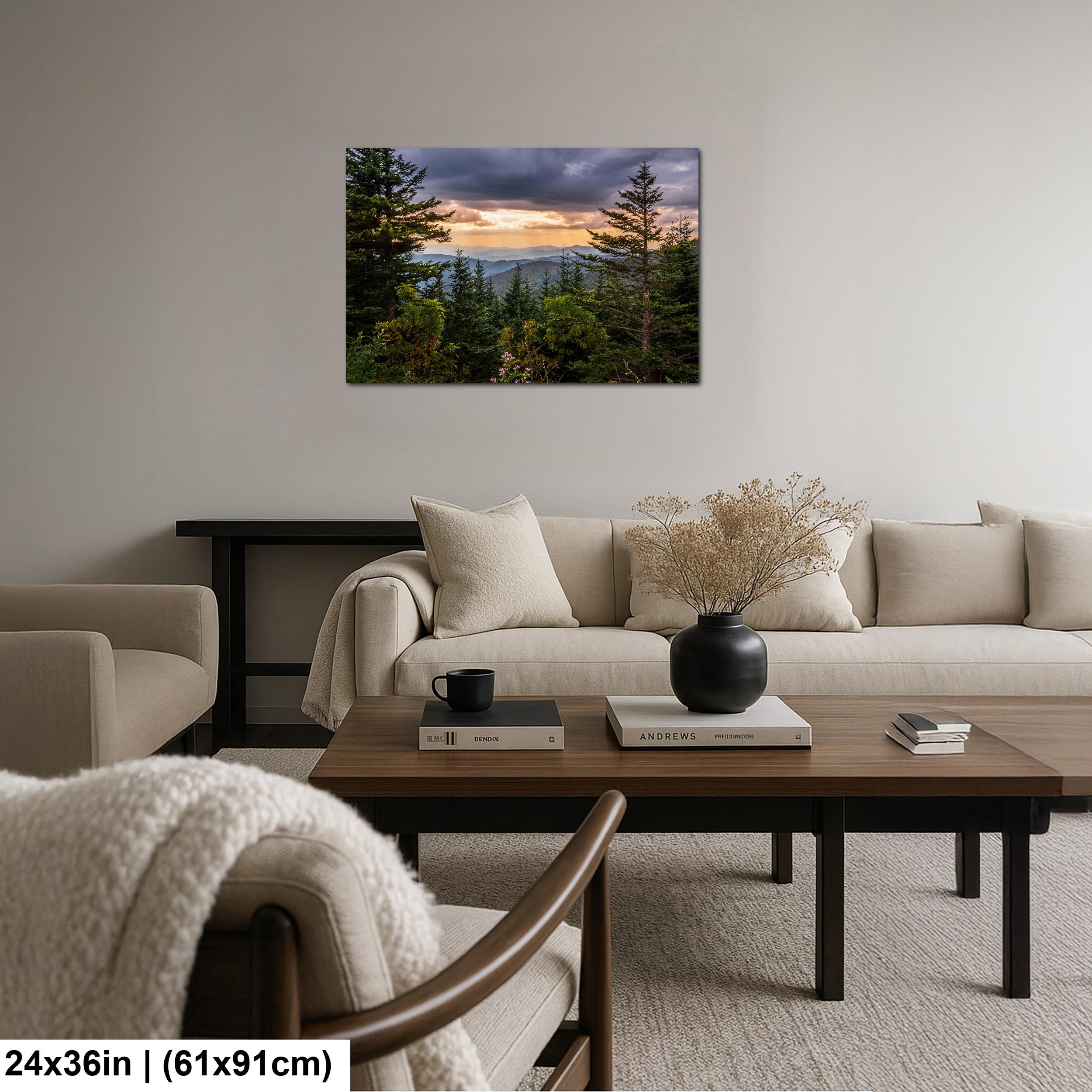 Between the Pines: Scenic View Great Smoky Mountains TN Photo Wall Art