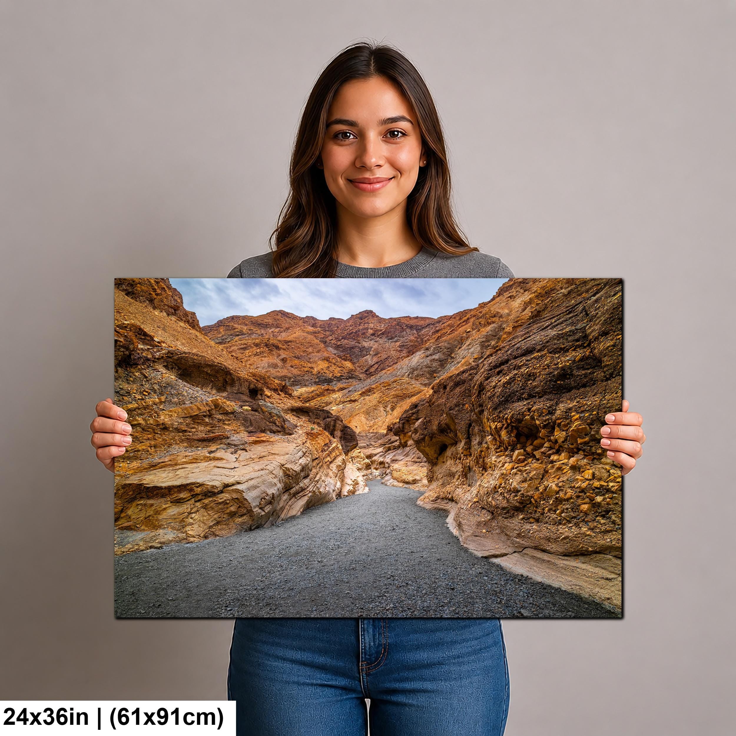 Golden Canyon Trail Death Valley Photography Print, California Desert Landscape Wall Art, Southwest Geology Decor