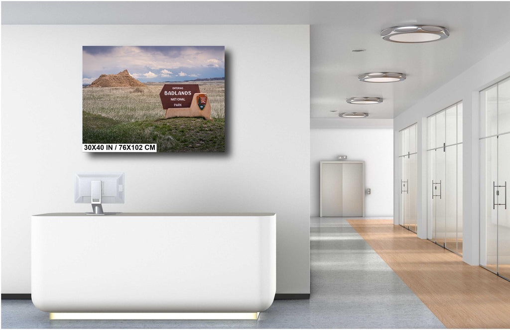 Badlands National Park Entrance Sign: South Dakota Photography Wall Art