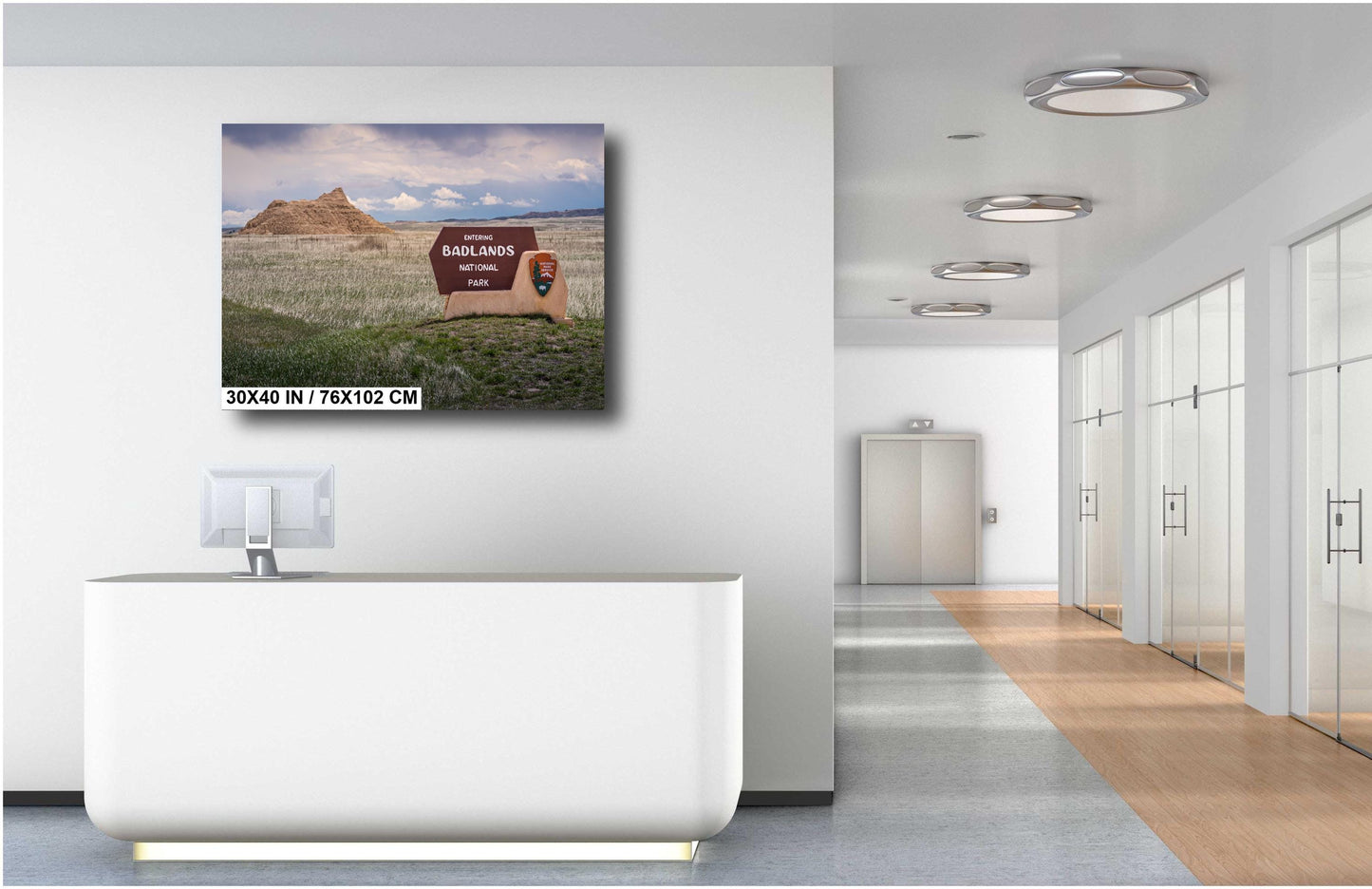 Welcome to Badlands National Park: Entrance Sign Wall Art Print South Dakota Wildlife Photography Aluminum/Acrylic/Metal/Canvas