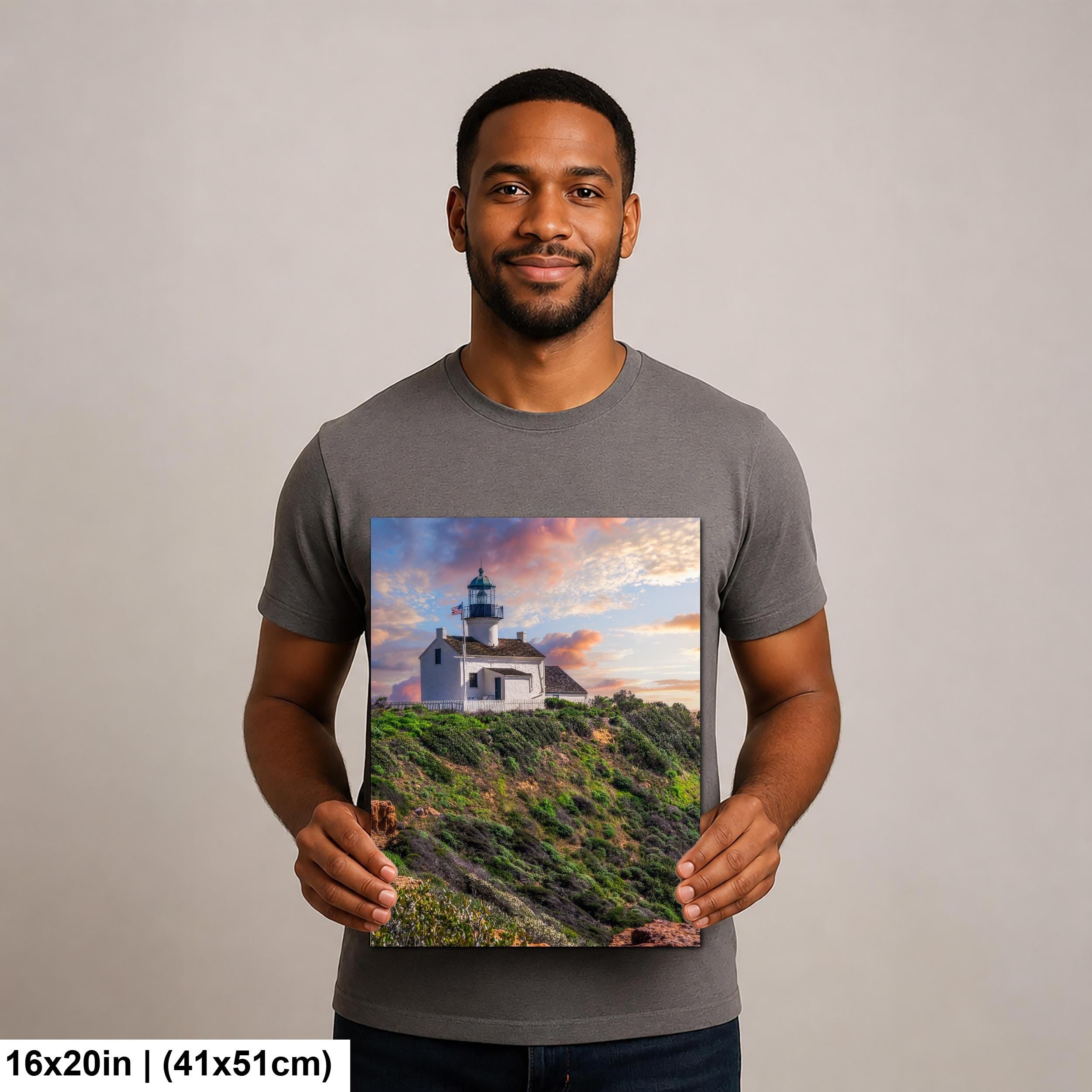 Beacon at Sunset: Point Loma Lighthouse San Diego California Photo Wall Art