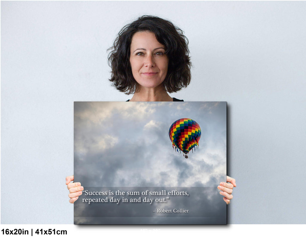 Motivational Wall Art - Hot Air Balloon Print | Persistence Artwork for Office Wall Decor