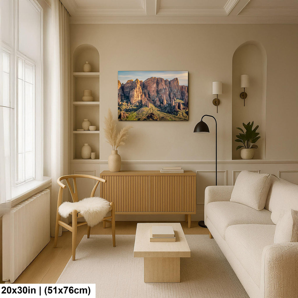 Superstition Mountains Desert Landscape, Lost Dutchman State Park Apache Junction Wall Arty Print