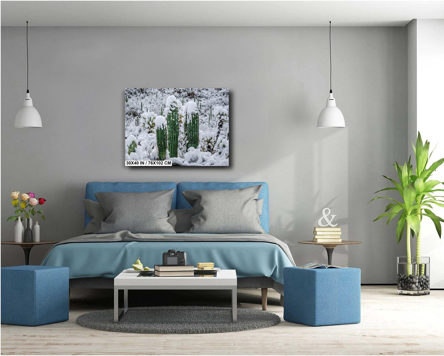 Saguaro Cactus Photography: Black and White Desert Minimalist Wall Art