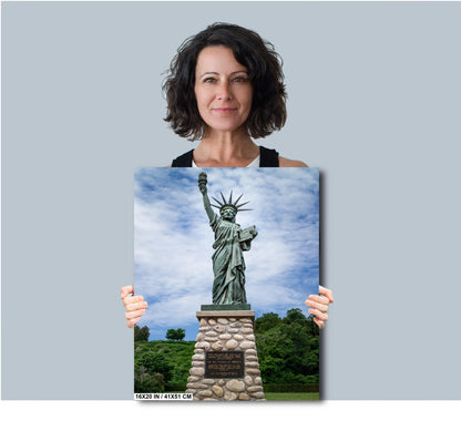 Mackinac’s Little Lady Liberty: Wall Art Print Mackinac Island Miniature Statue of Liberty Michigan Heritage Metal Metal/Aluminum/Canvas