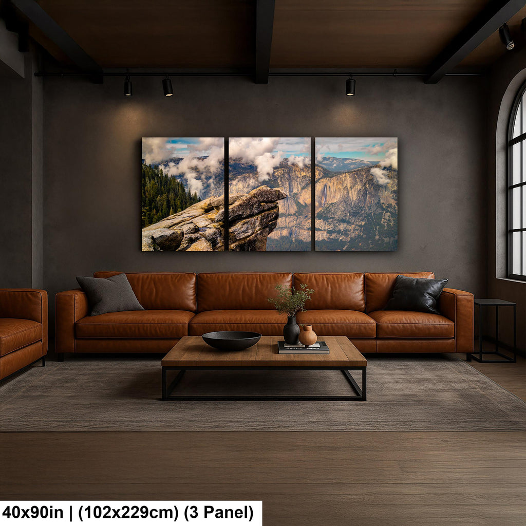 Glacier Point View Yosemite National Park Photography Print, California Landscape Wall Art, Dramatic Mountain Photo