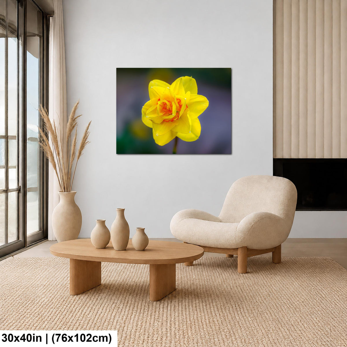 Golden Ruffles: Yellow Daffodil Flower Botanical Photography Wall Art