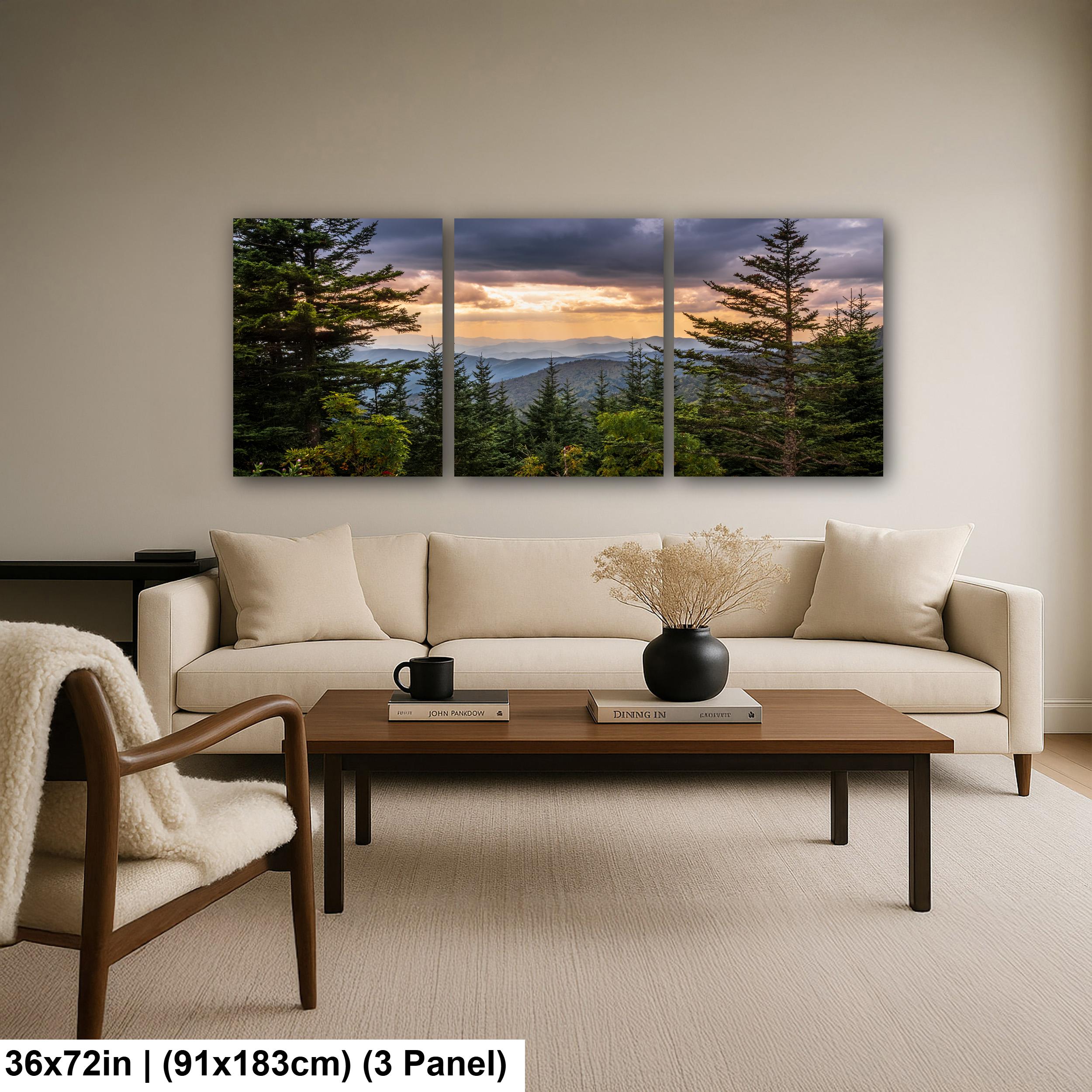 Between the Pines: Scenic View Great Smoky Mountains TN Photo Wall Art