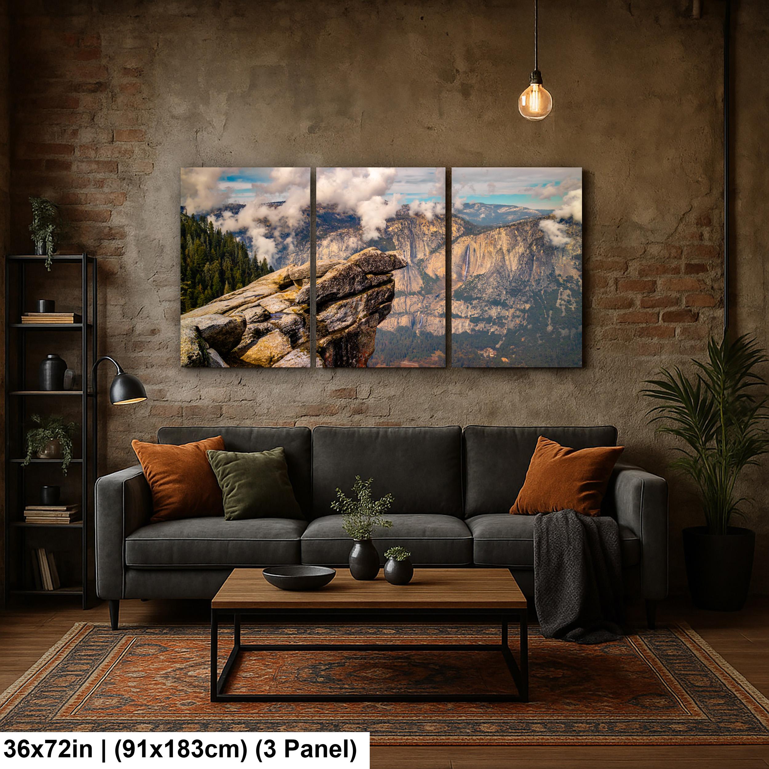 Glacier Point View Yosemite National Park Photography Print, California Landscape Wall Art, Dramatic Mountain Photo