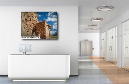 Ancient Abode: Exploring the Pueblo Home at Bandelier National Monument Los Alamos New Mexico Wall Art Print Aluminum/Acrylic/Metal/Canvas