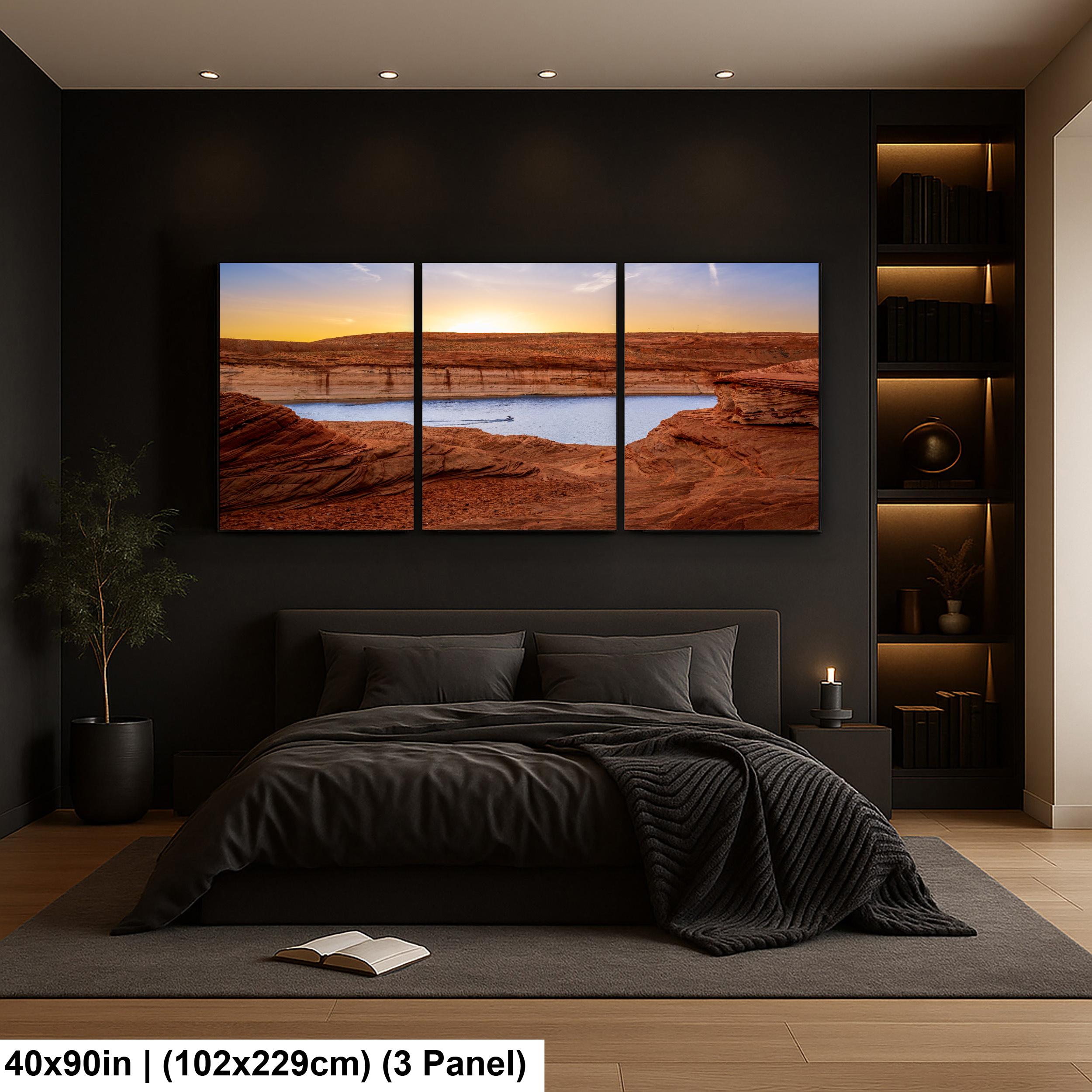 Lake Powell Sunset Red Sandstone Cliffs Page Arizona Photography Print, Southwest Wall Art