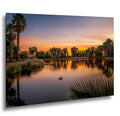 Agua Caliente Park Sunset Reflection, Tucson Arizona Photography Print, Desert Oasis Wall Art, Palm Tree Landscape Decor