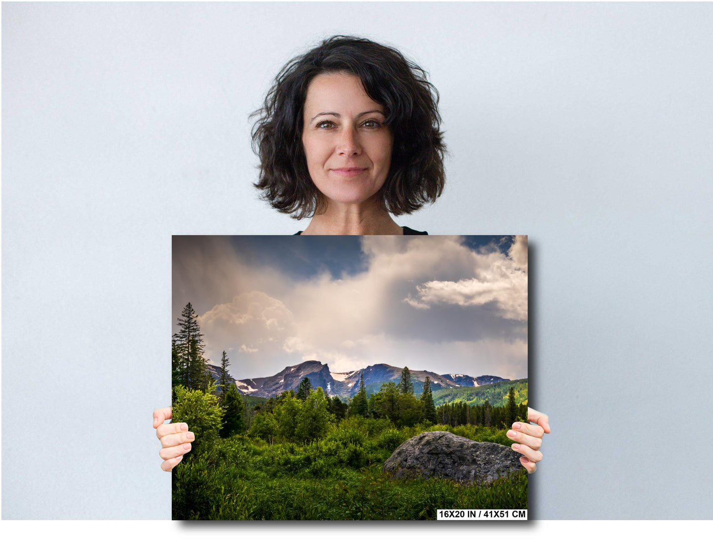 Rocky Mountain National Park View Through Lush Greenery Wall Art Print Colorado Nature Photography Aluminum/Acrylic/Metal/Canvas Home Decor