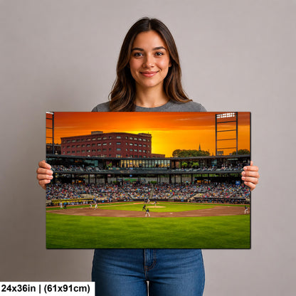 Golden Hour Baseball at CHS Field St. Paul Minnesota Photography Print, Sunset Stadium Wall Art, Sports Decor