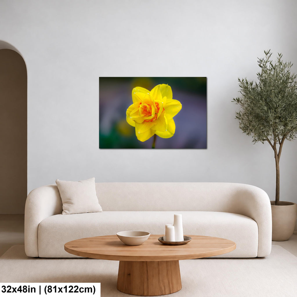 Golden Ruffles: Yellow Daffodil Flower Botanical Photography Wall Art