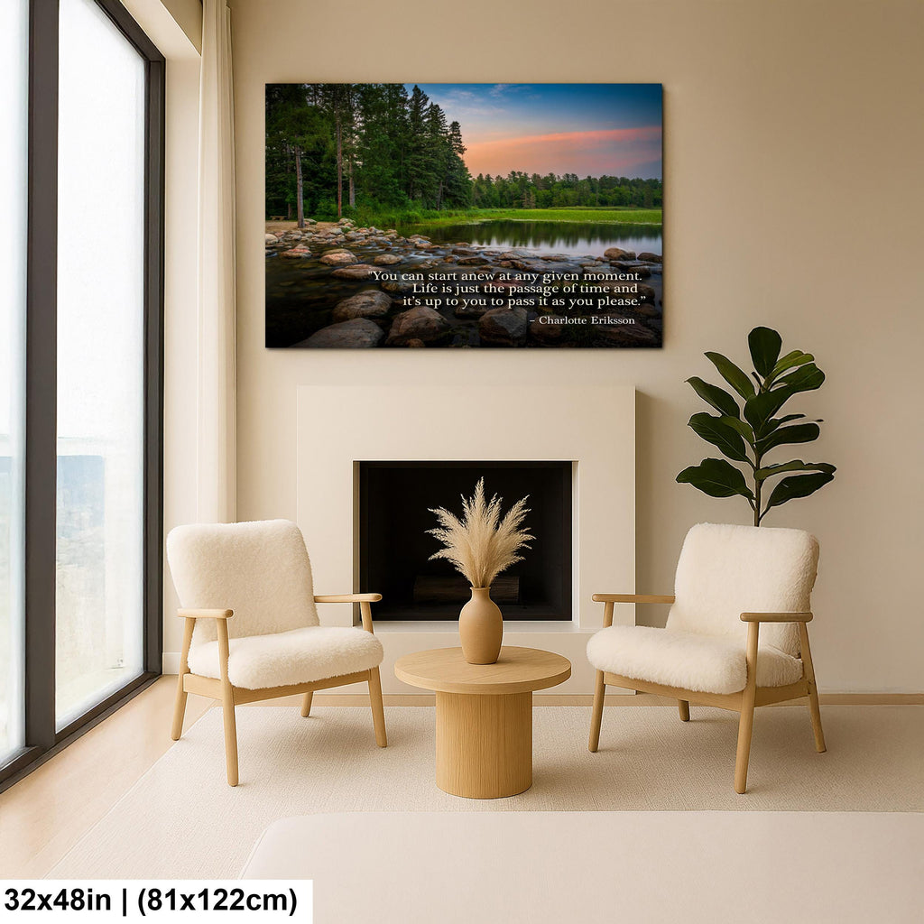 Motivational Wall Art – New Beginnings Art with Growth Quote & Nature Photography Print