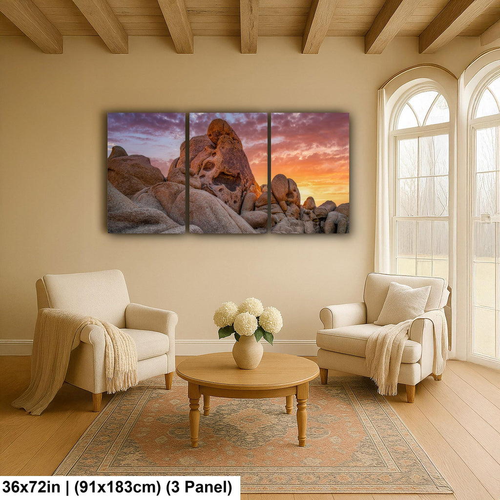 Skull Rock at Sunset, Joshua Tree National Park California Photography Print