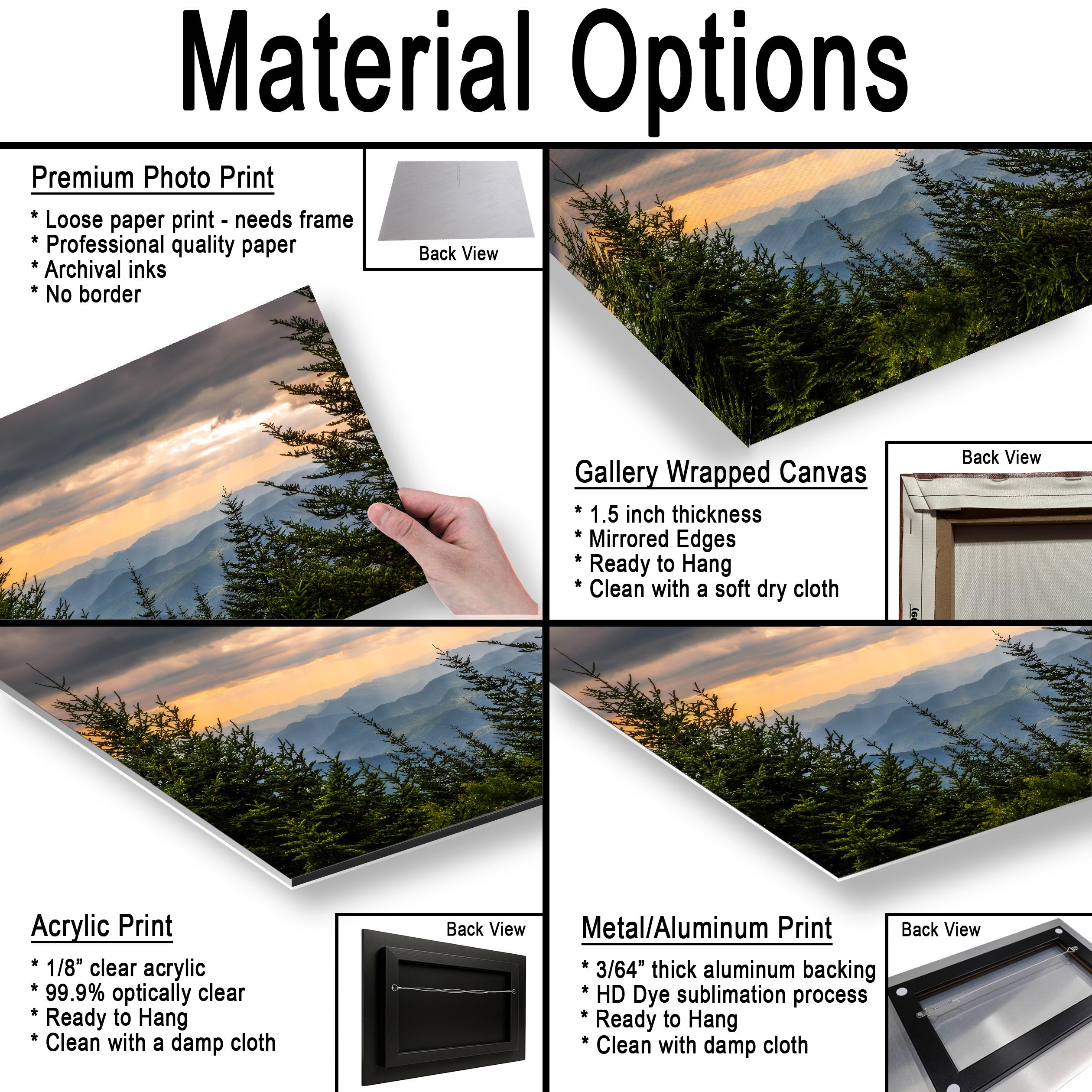 Mountain Glow: Sun Rays Great Smoky Mountains National Park Photo Wall Art