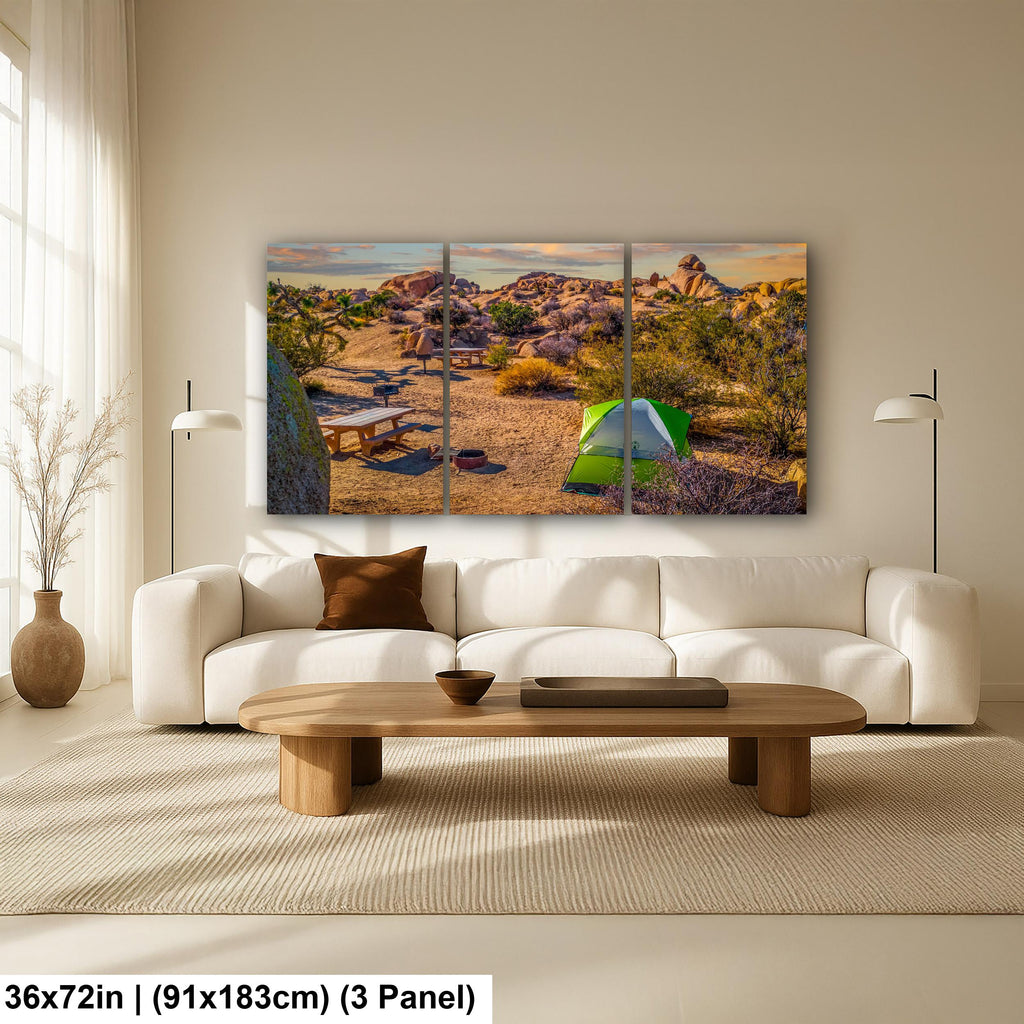 Desert Campsite at Sunset Joshua Tree National Park California Wall Art Photography Print