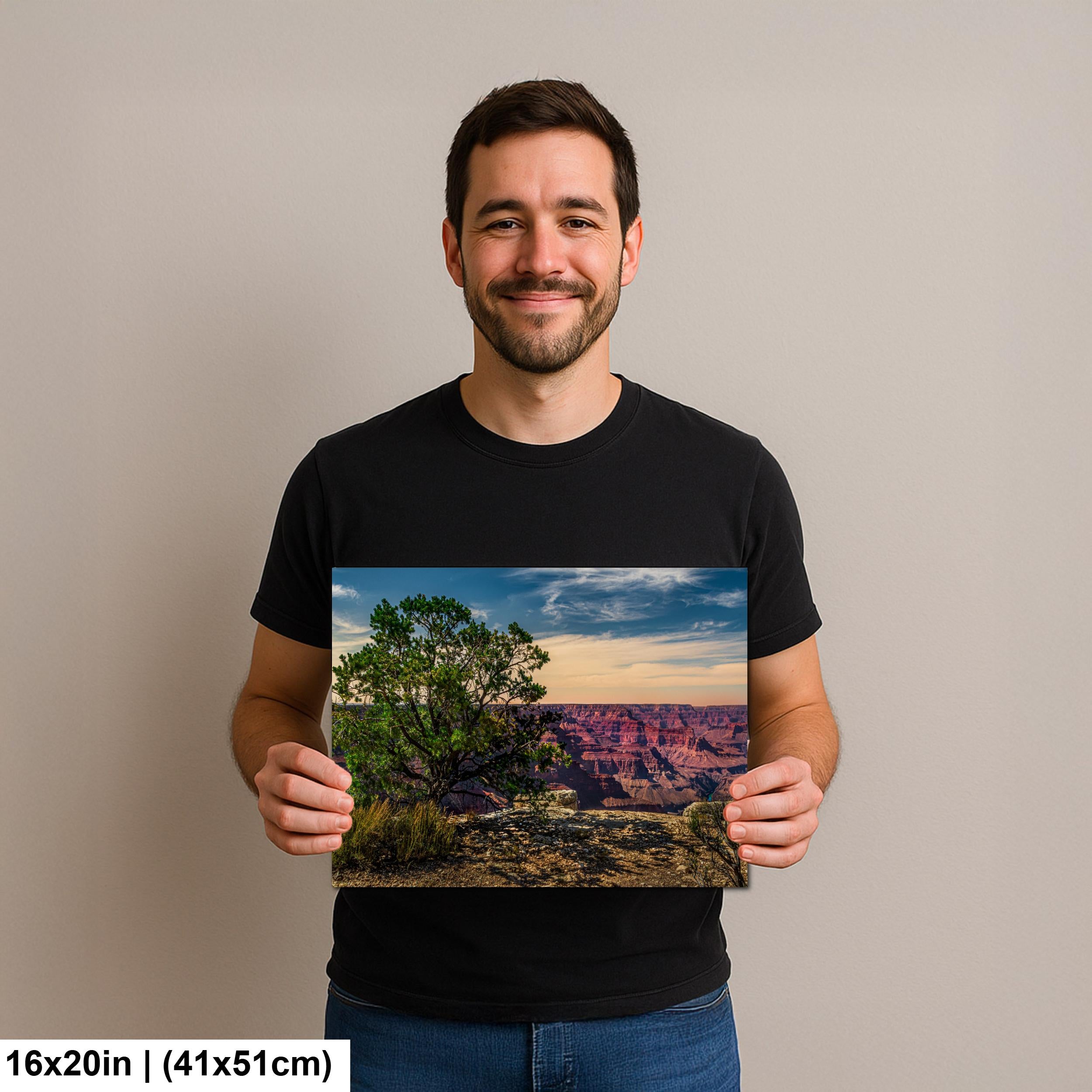 Juniper Tree Overlooking Grand Canyon, South Rim Arizona Wall Art, Canyon Landscape Photography Print