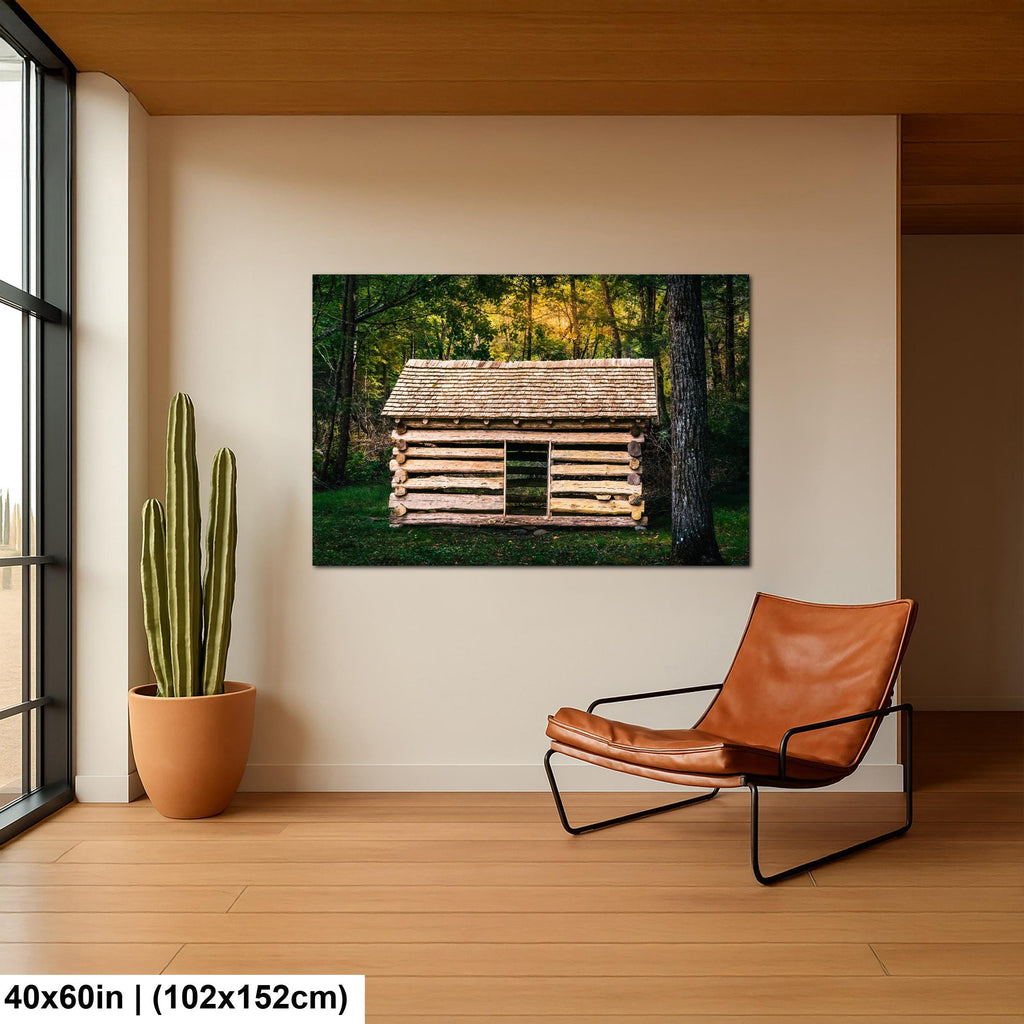 Woodland Homestead: Log Cabin Great Smoky Mountains National Park Wall Art
