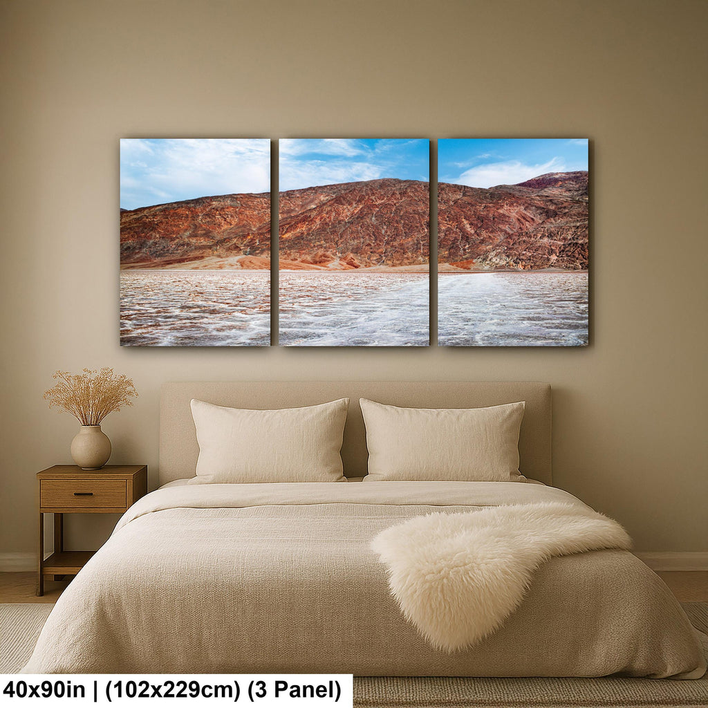 Badwater Basin Salt Flats and Black Mountains Death Valley California Photography Print