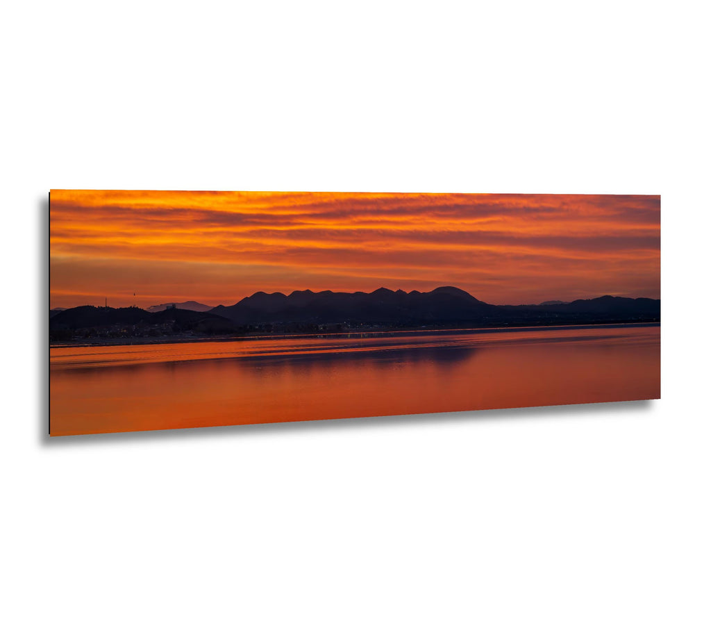 Burning Horizon: Lake Elsinore California Sunrise Landscape Photo Wall Art