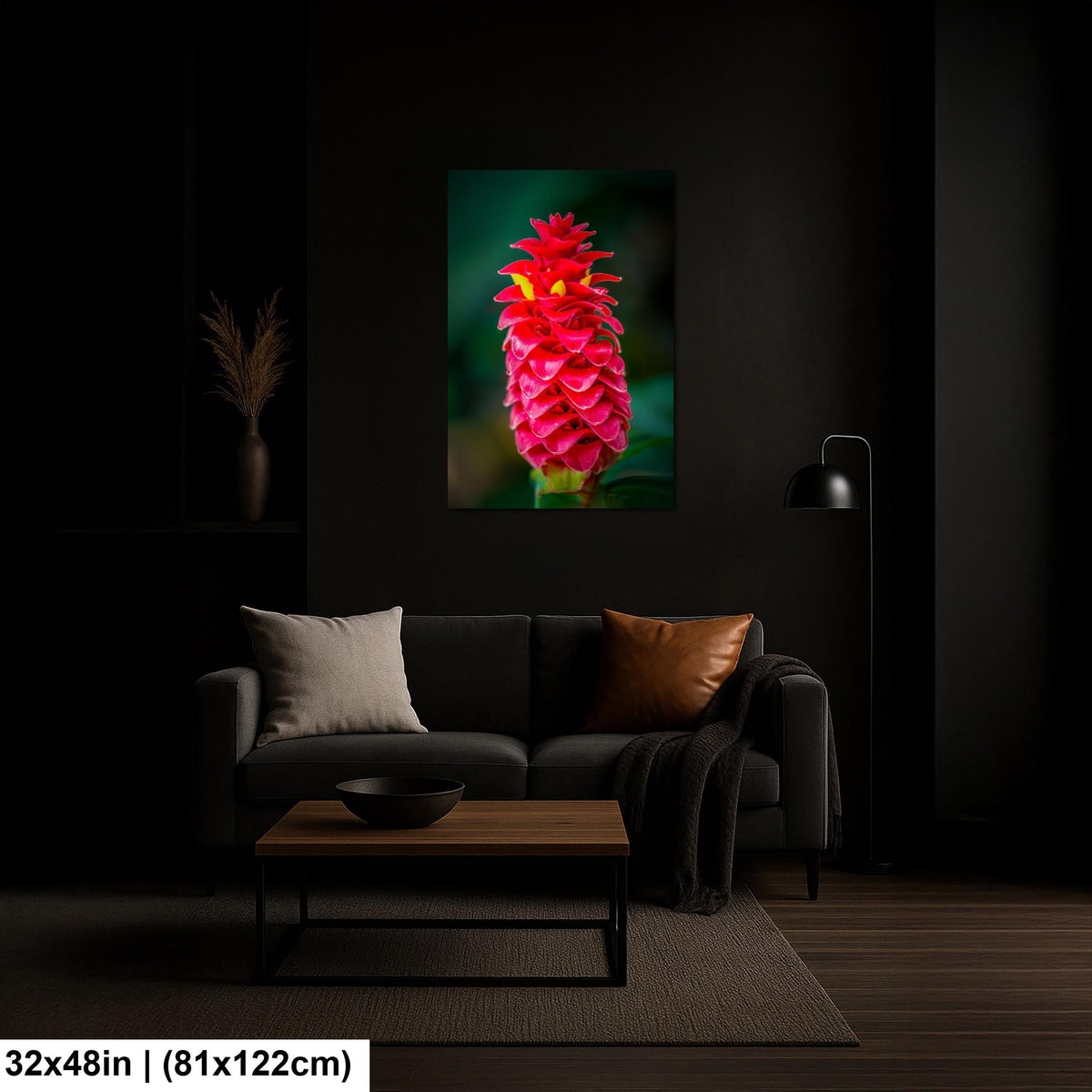 Crimson Spiral: Spiral Ginger Tropical Flower Botanical Photo Wall Art