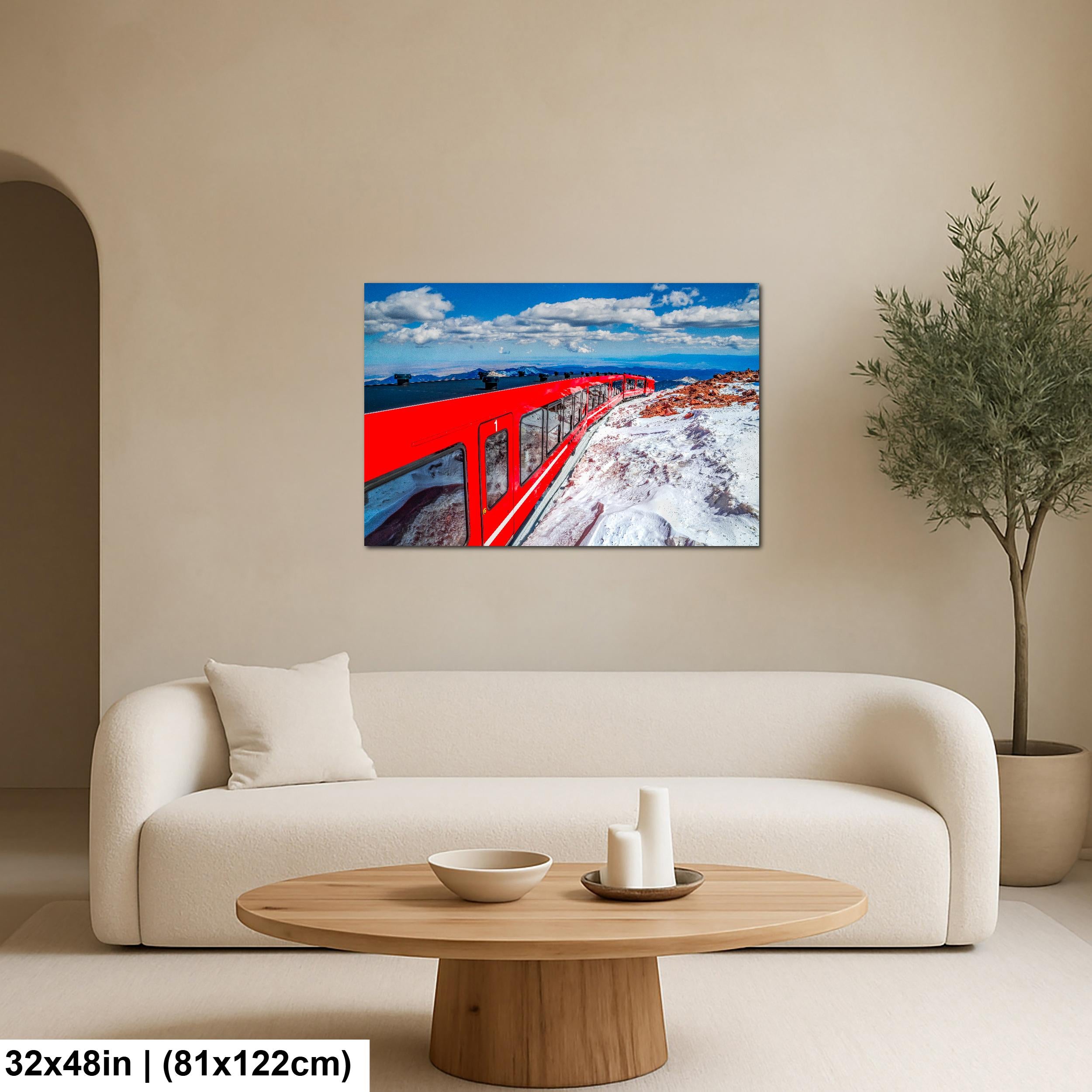 Pikes Peak Cog Railway Photography Print, Colorado Springs Mountain Train, Red Train Wall Art, Colorado Decor