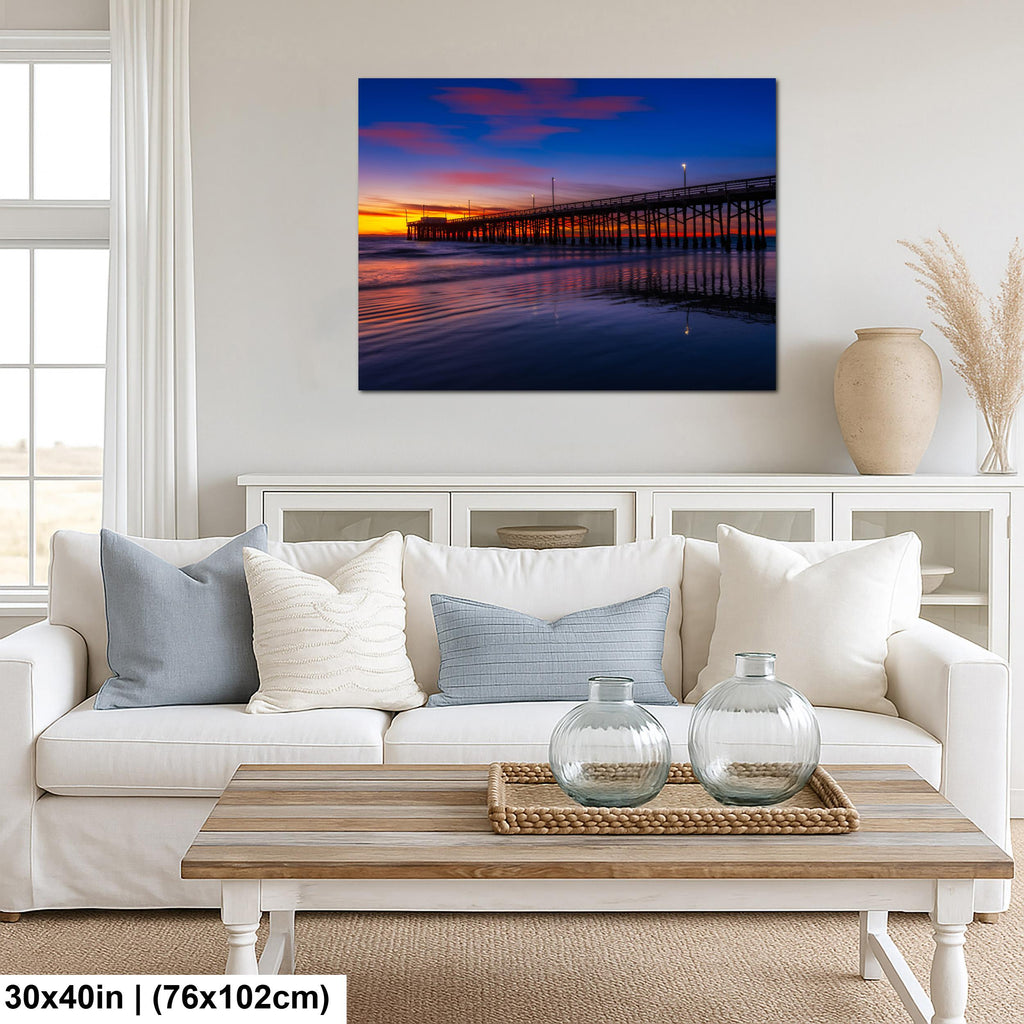 Twilight Reflections: Newport Beach Pier California Photography Wall Art