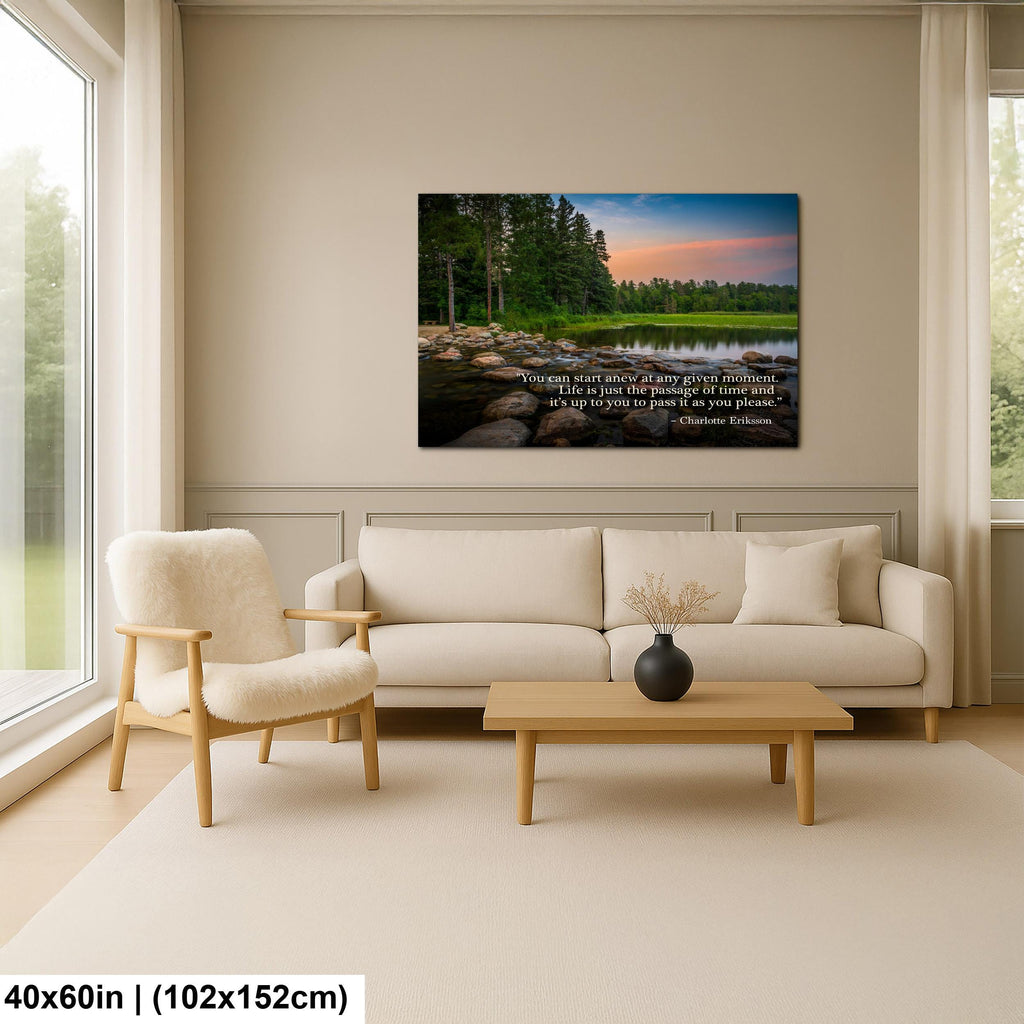 Motivational Wall Art – New Beginnings Art with Growth Quote & Nature Photography Print