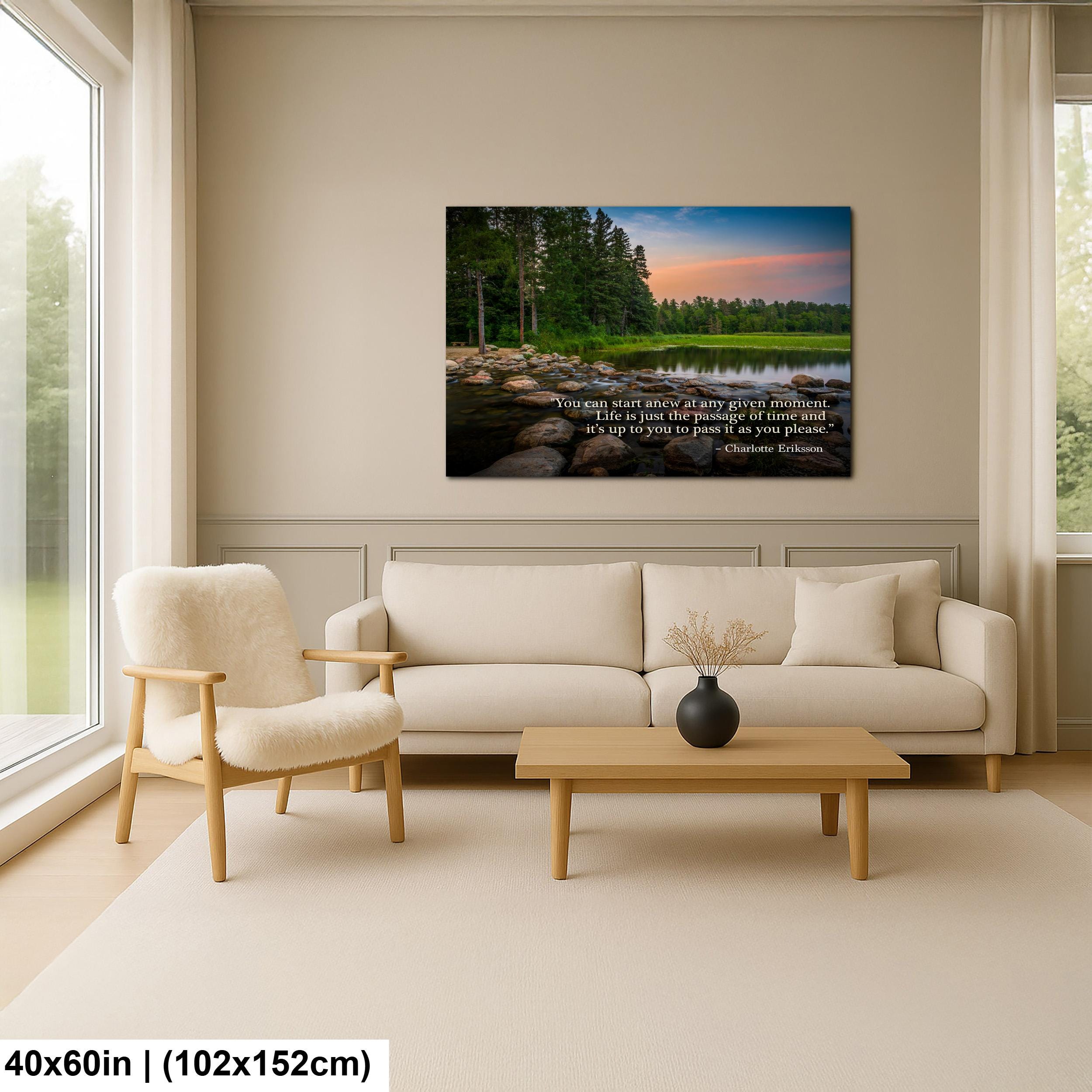 Motivational Wall Art – New Beginnings Art with Growth Quote & Nature Photography Print