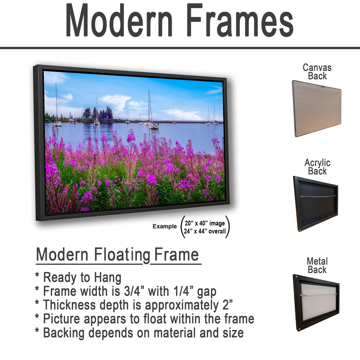 Coastal Wildflowers and Sailboats: Grand Marais Harbor Minnesota Wall Art