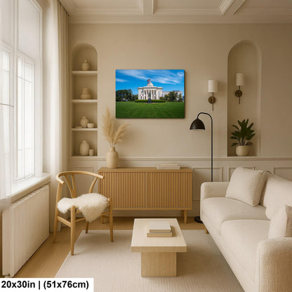 Alabama Capitol with Statue and Flags Photography Wall Art