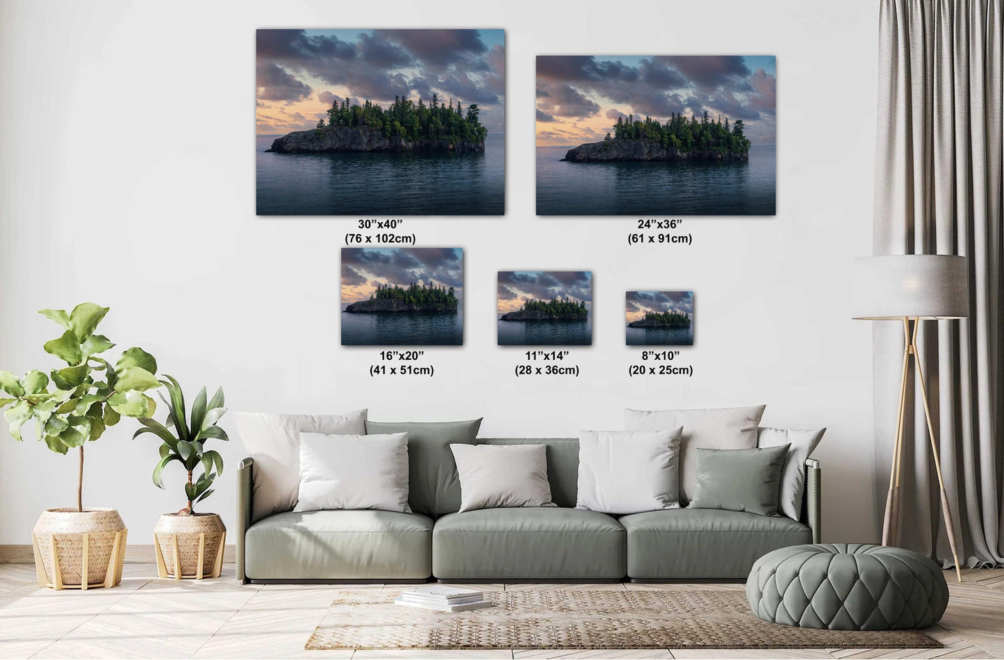 Minnesota’s Ellingson Island at Sunset off the North Shore Lake Superior Wall Art Print Aluminum/Acrylic/Metal/Canvas Photography Home Decor