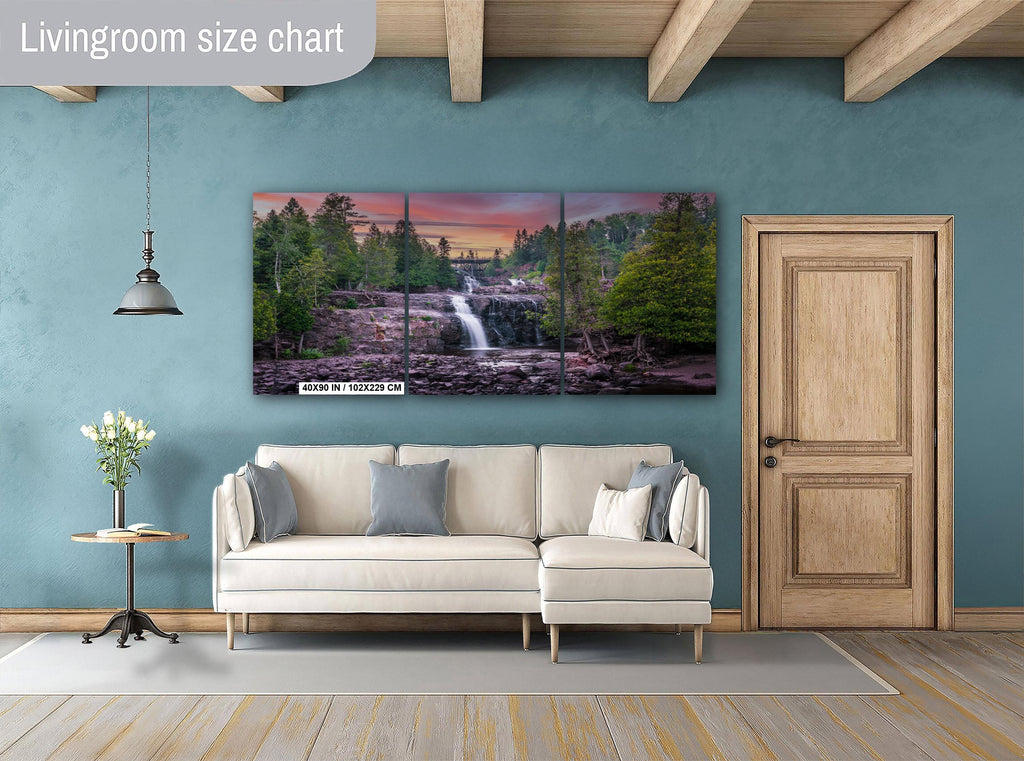 Gooseberry Falls Sunset: Minnesota State Park Waterfall Photography Wall Art