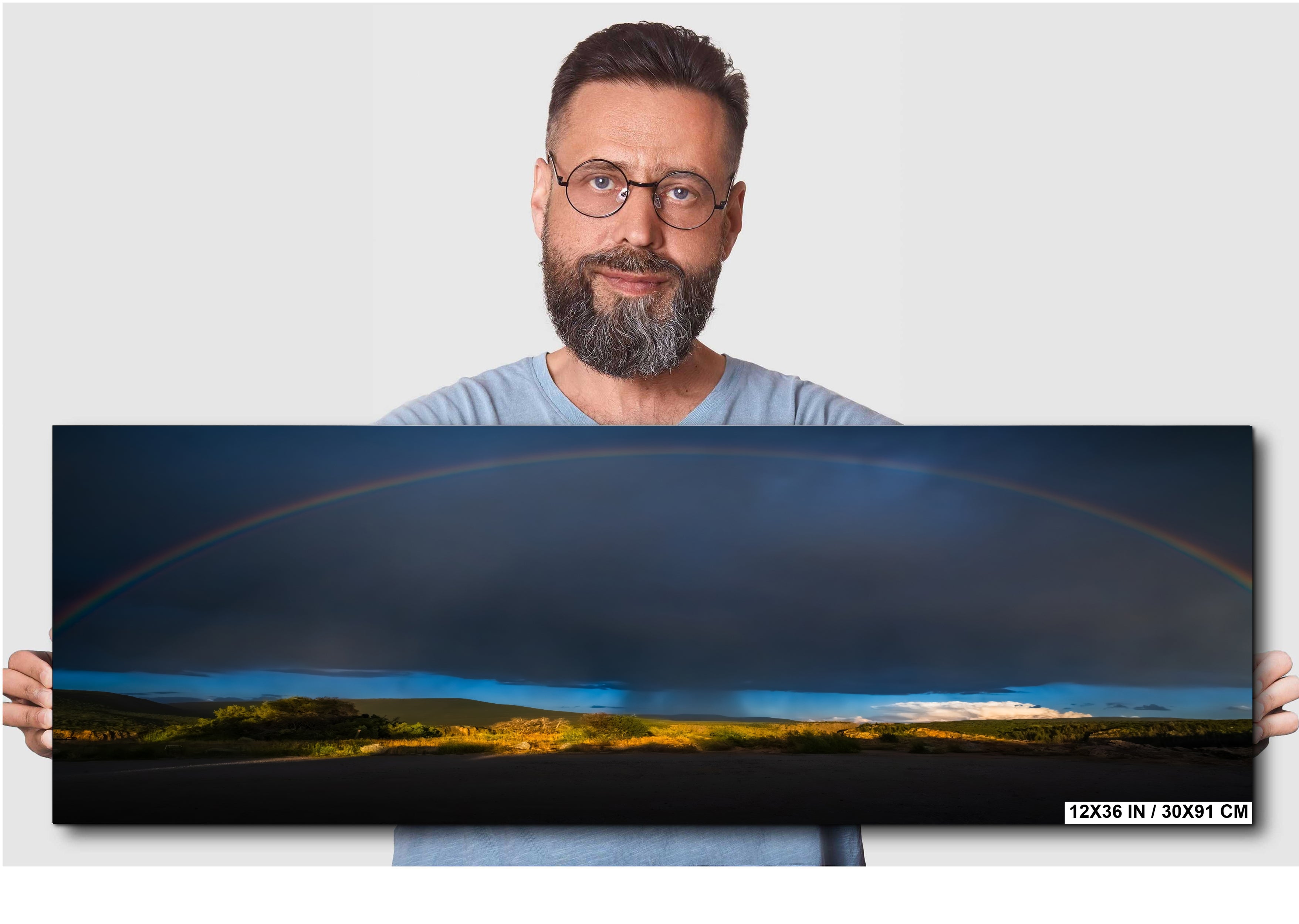 Black Canyon Rainbow Print: Colorado Landscape Photography, Storm Light Wall Art