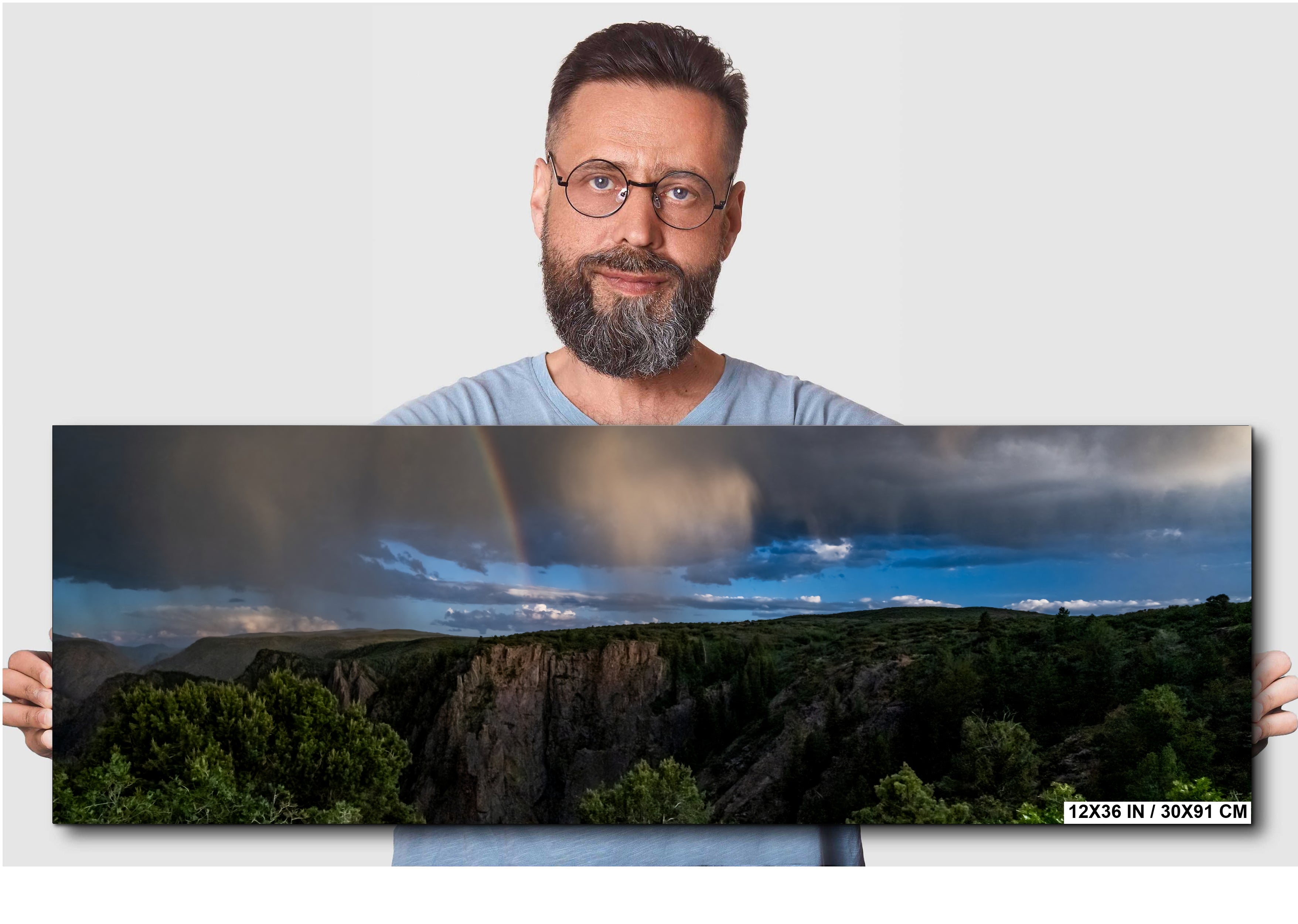 Black Canyon Rainbow Print: Colorado Landscape Photography Wall Art