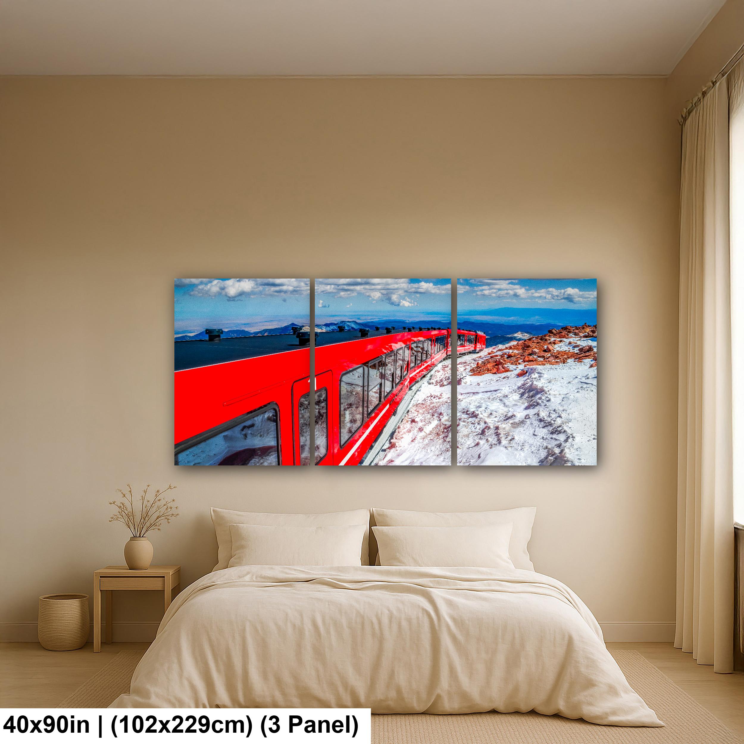 Pikes Peak Cog Railway Photography Print, Colorado Springs Mountain Train, Red Train Wall Art, Colorado Decor