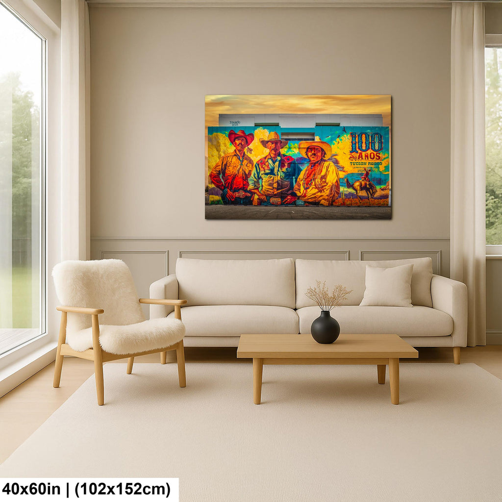 Tucson Mural - Tucson Rodeo Centennial Mural, Photography Print Wall Art
