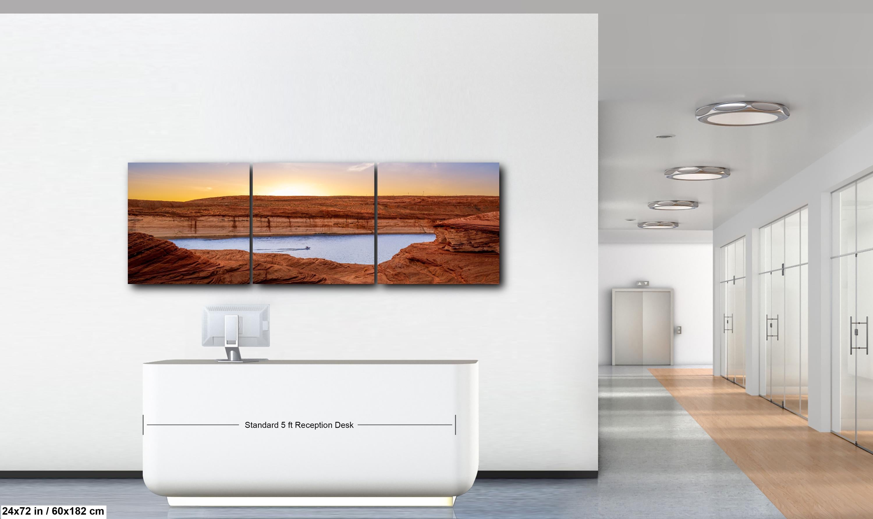 Lake Powell Sunset Red Sandstone Cliffs Page Arizona Photography Print, Southwest Wall Art