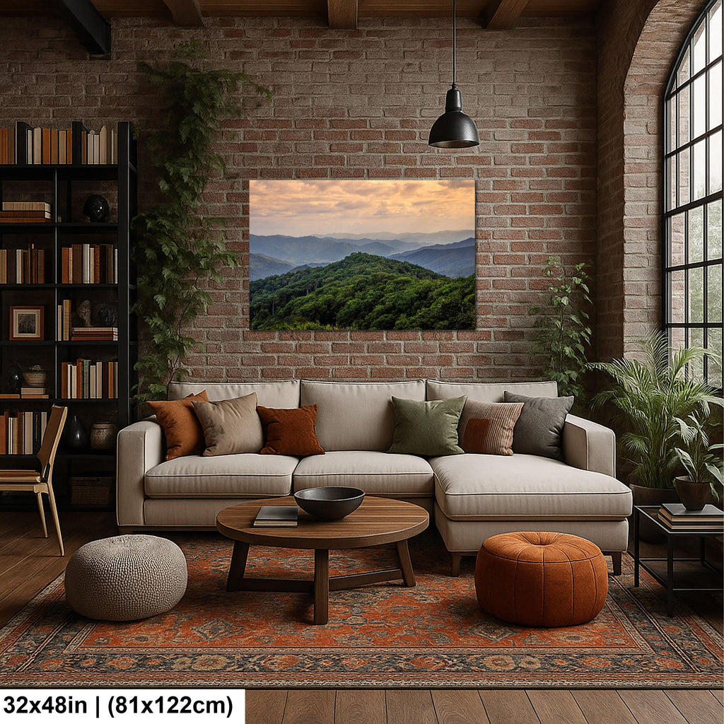 Layered Blue Majesty: Great Smoky Mountains Tennessee Photography Wall Art