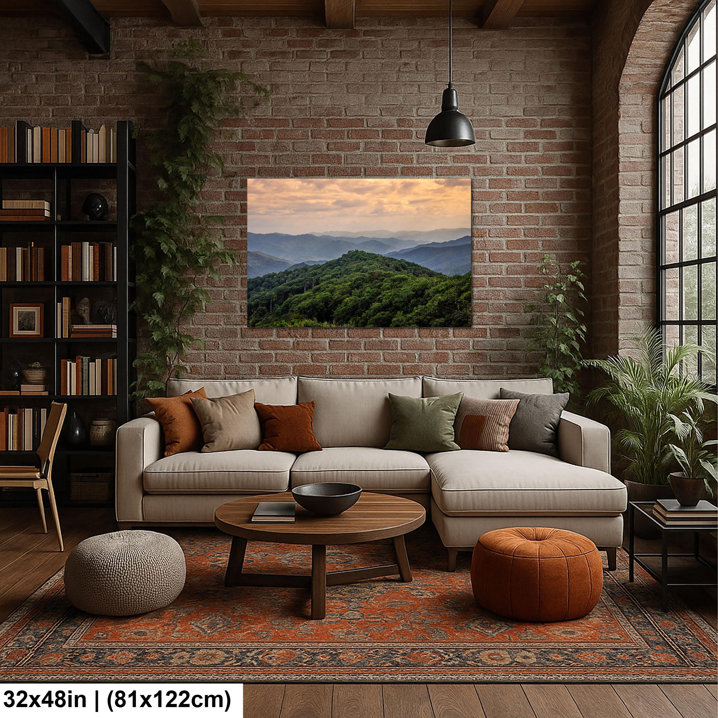 Layered Blue Majesty: Great Smoky Mountains Tennessee Photography Wall Art