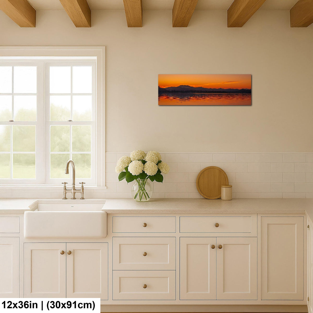 Golden Stillness: Lake Elsinore California Sunset Landscape Photo Wall Art