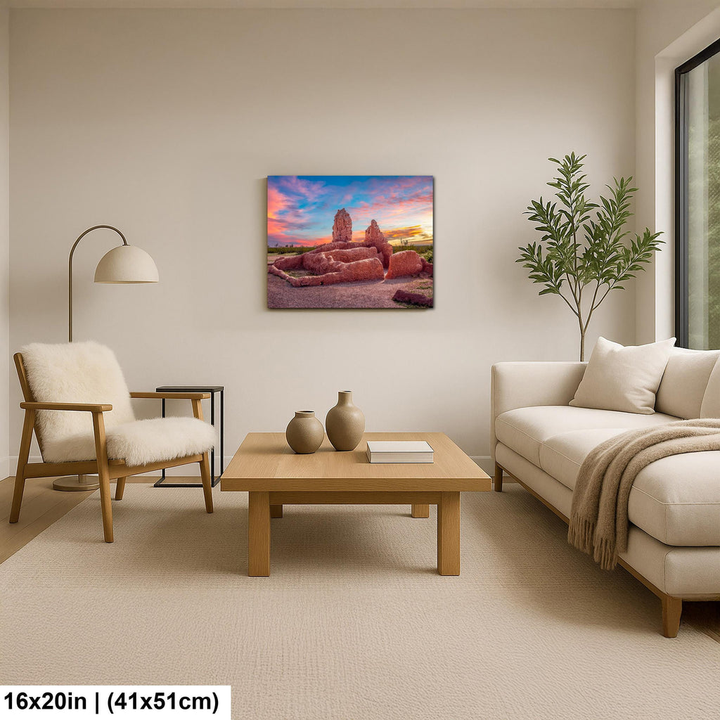 Casa Grande Ruins National Monument at Sunset, Coolidge Arizona, Photography Print Wall Art