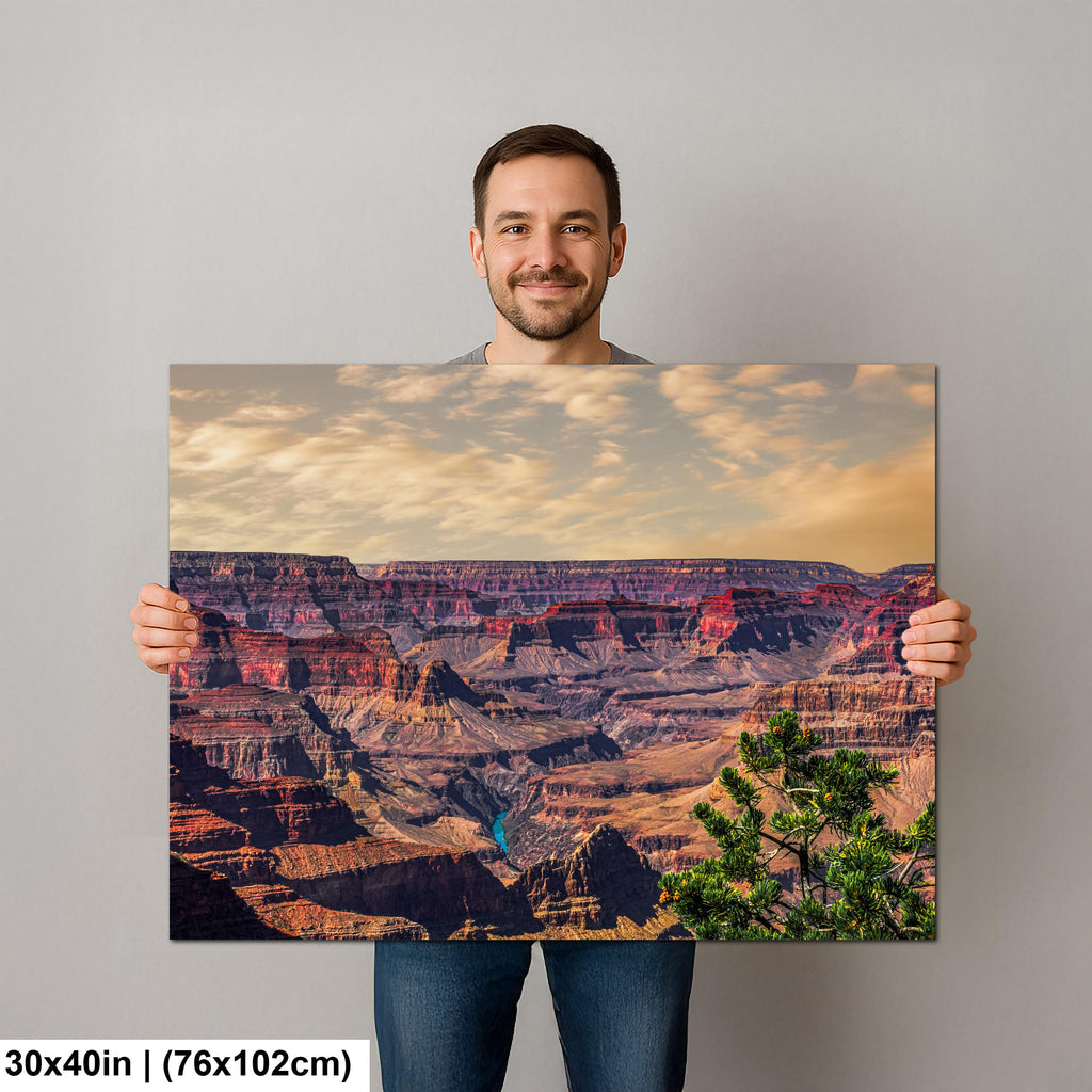 Grand Canyon Panoramic View, Colorado River Arizona Canyon Wall Art, Southwestern Landscape Photography Print