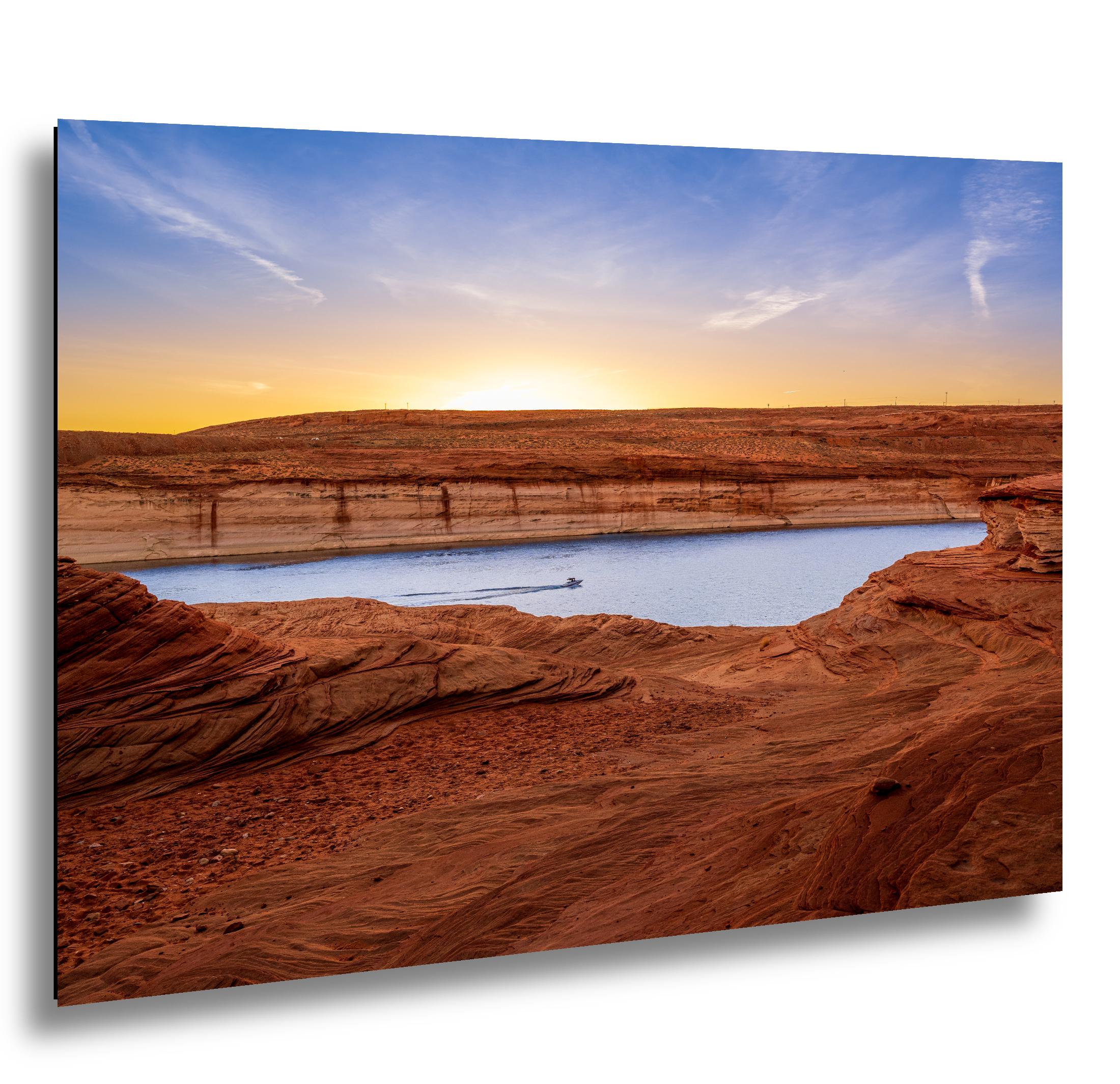 Lake Powell Sunset Red Sandstone Cliffs Page Arizona Photography Print, Southwest Wall Art