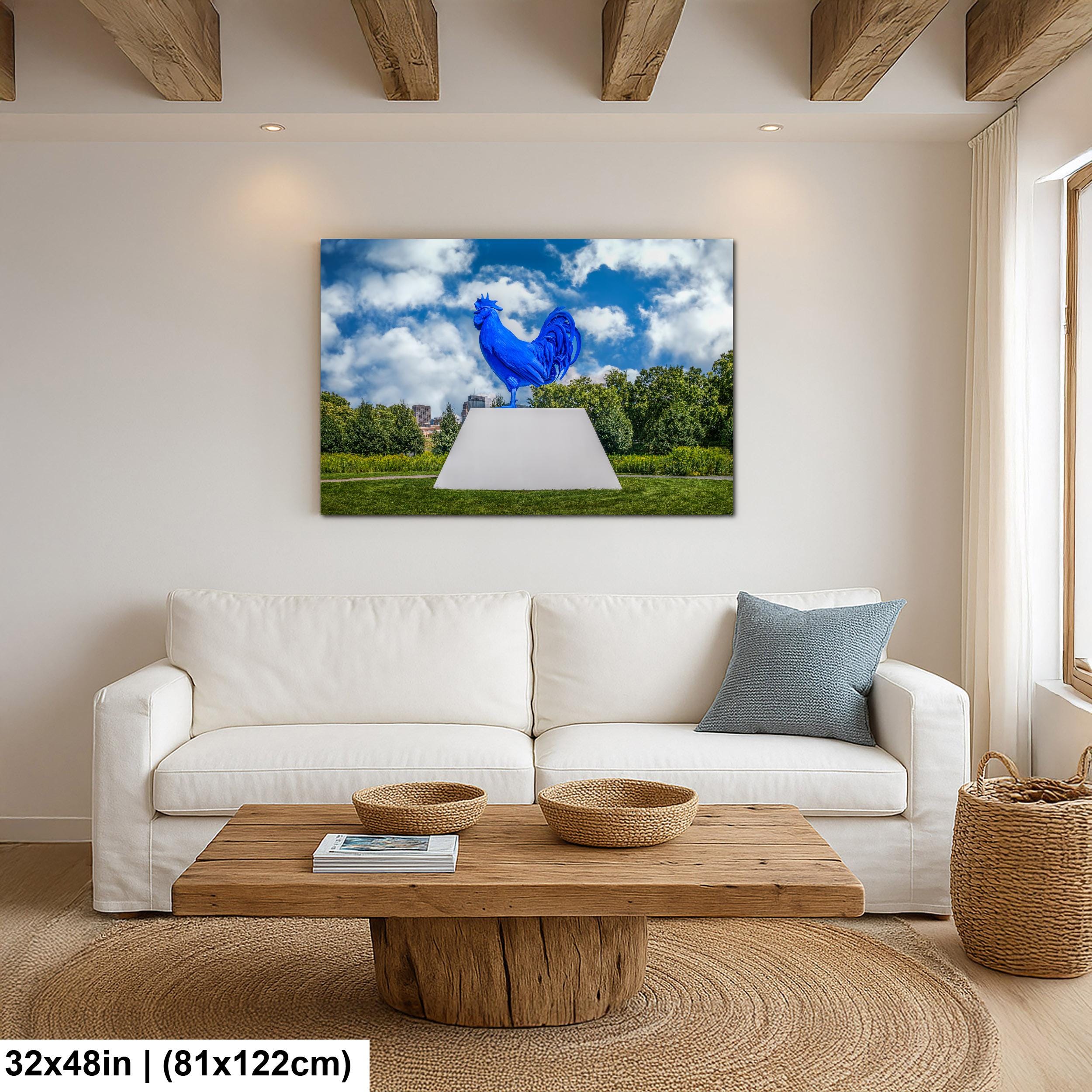 Blue Rooster Sculpture Minneapolis Sculpture Garden Minnesota Photography Print Wall Art Home Decor